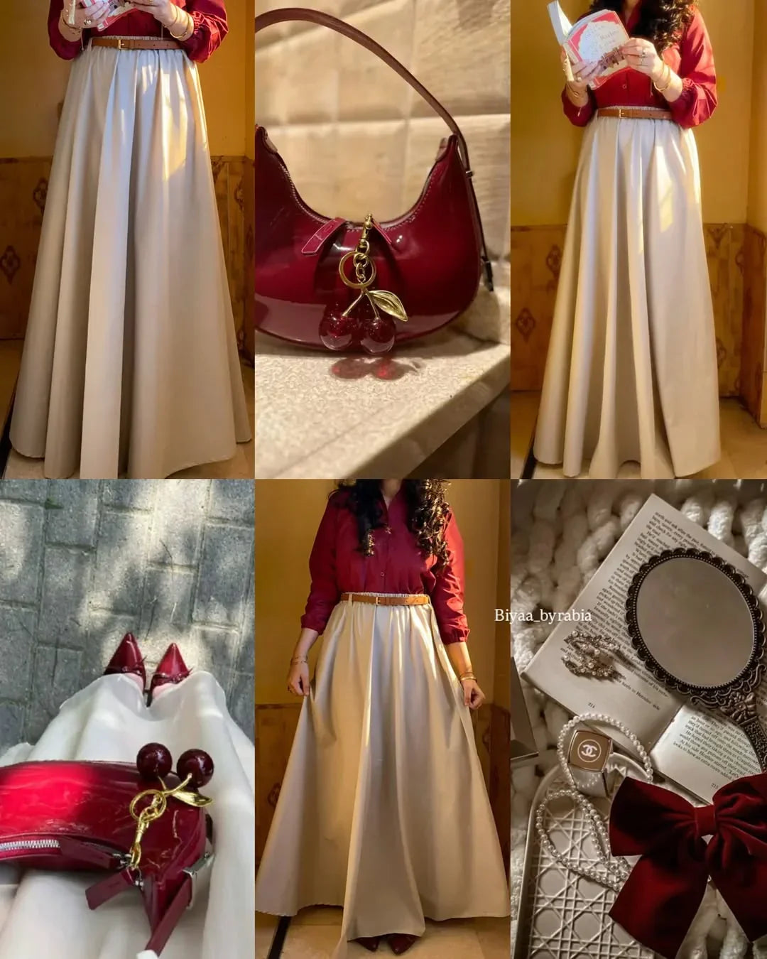 Shirt Skurt ( Mehroon ) with Belt